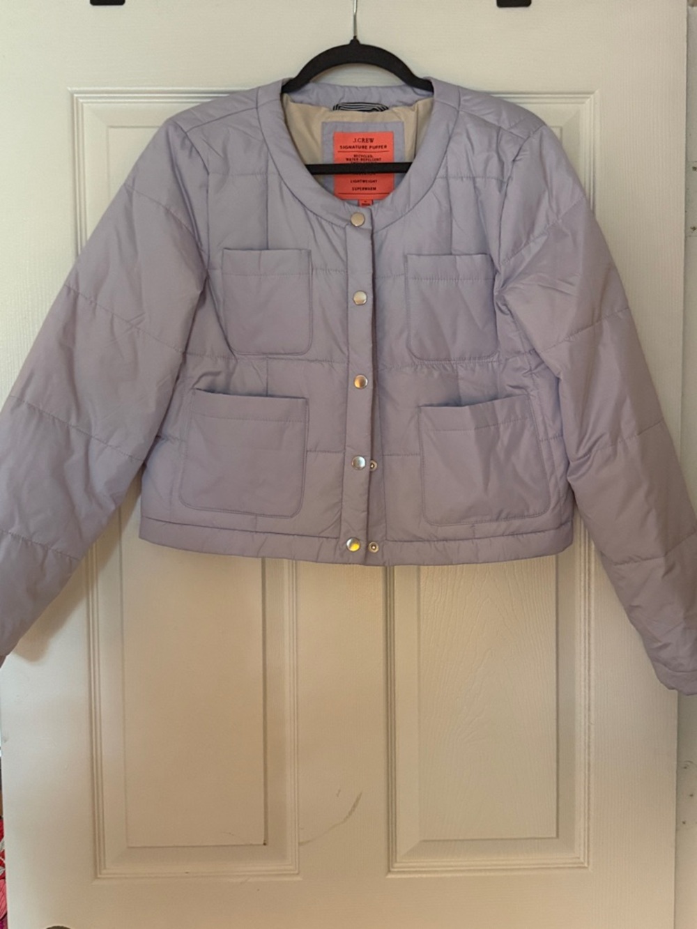 J. Crew Light Lavender Signature Puffer Lady Jacket